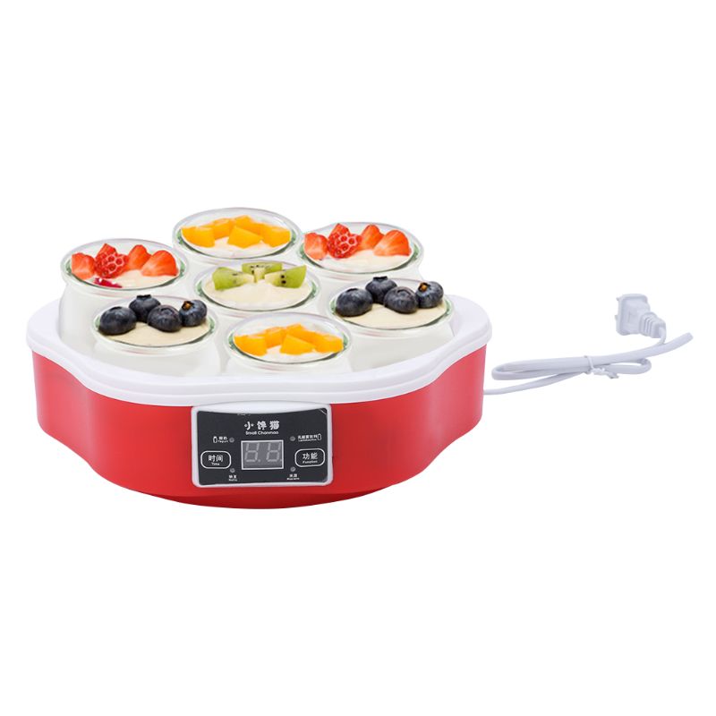 Yoghurt Maker With Timer & 7 Glass Jars 1.7L Large Capacity Automatic Smart Touch Screen Control Kitchen Appliances
