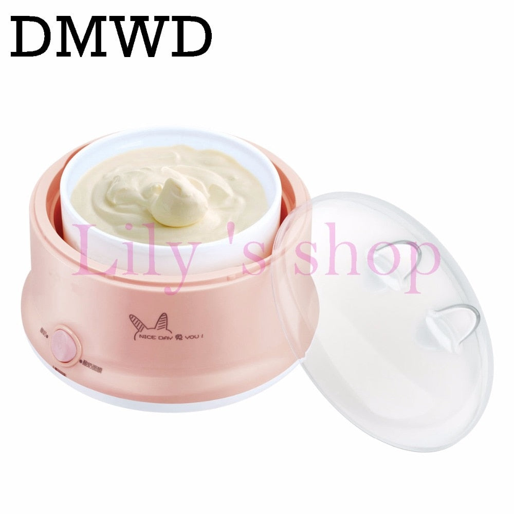 DMWD 1L Multifunction Yogurt maker Household Mini Automatic ceramic liner yoghurt mask machine with 5 cups kitchen appliance EU